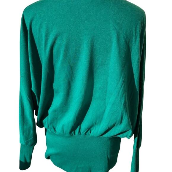 Vintage 80's Menehune Elves Green, Sleigh/Tree, Long Bat Sleeves Top-One Size - Picture 2 of 12